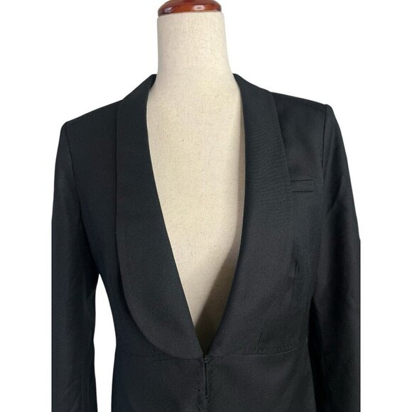 Tory Burch Black Wool Blend Blazer Small Sz 4 Office Siren Designer Chic - Picture 2 of 16